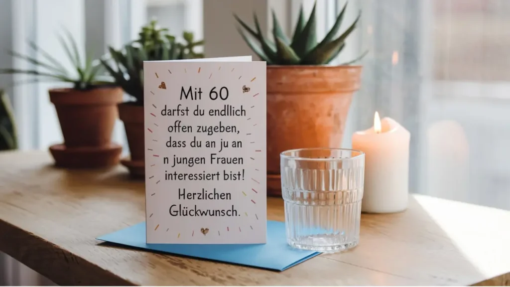 eine Glückwunschkarte zum 60. Geburtstag mit Sprüchen